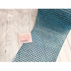 Лента с имитацией страз, ширина 12 см, цвет голубой